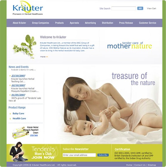 Websites: Krauter Baby Care, Health Care