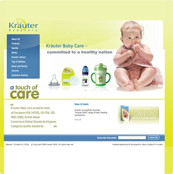 Websites: Krauter Baby Care, Health Care